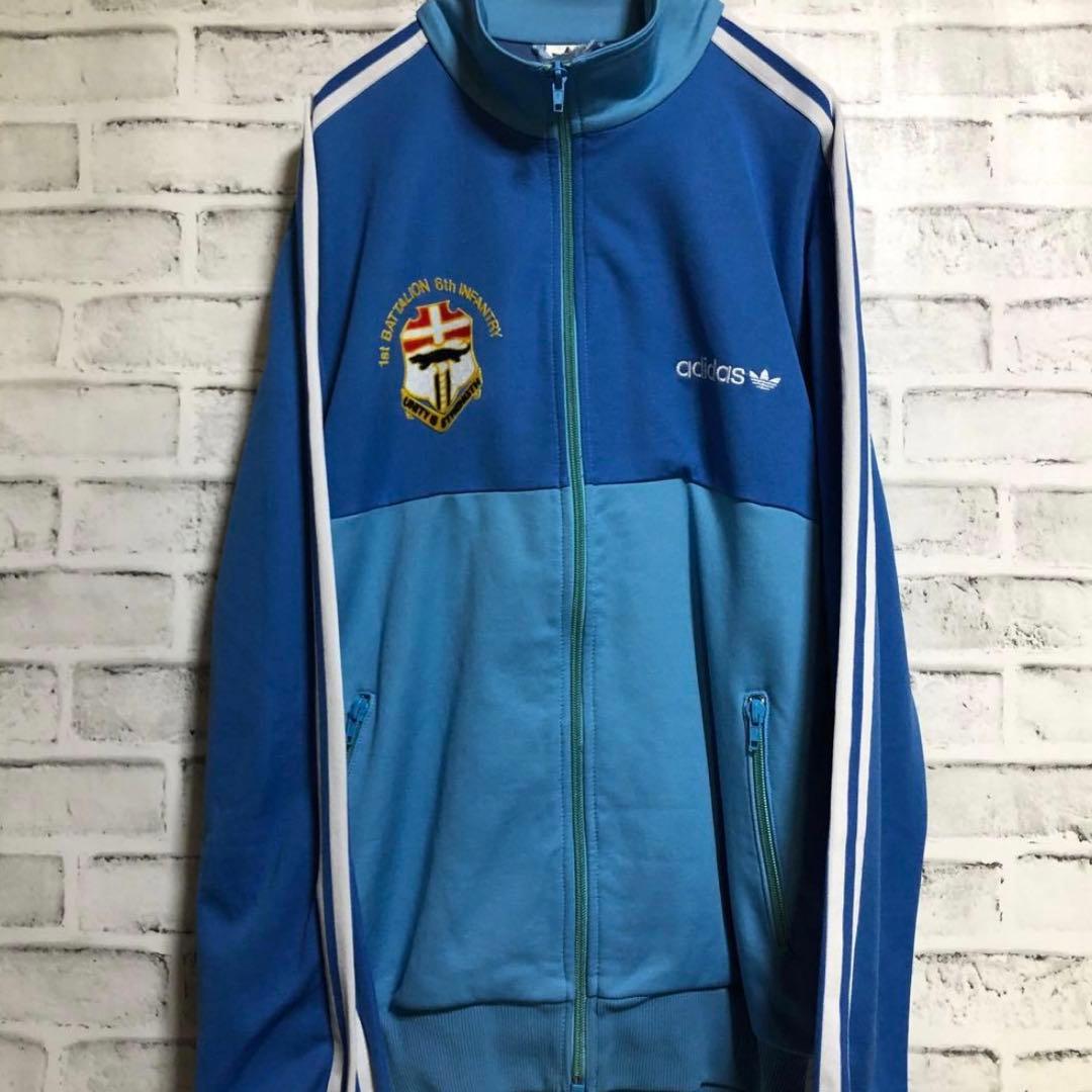 希少70s⭐️adidas トラックジャケット L 刺繍トレファイル ハンガリー製