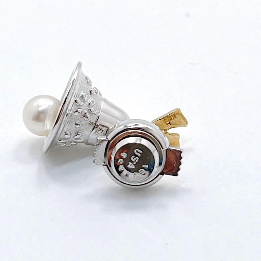 極美品✨田崎真珠　タサキ パール　K18 タイピン　ピンブローチ ベル