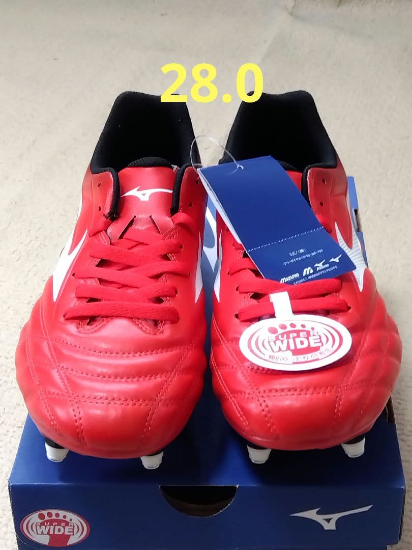 ラグビースパイク／28.0／赤×白／R1GA200101／新品・未使用品