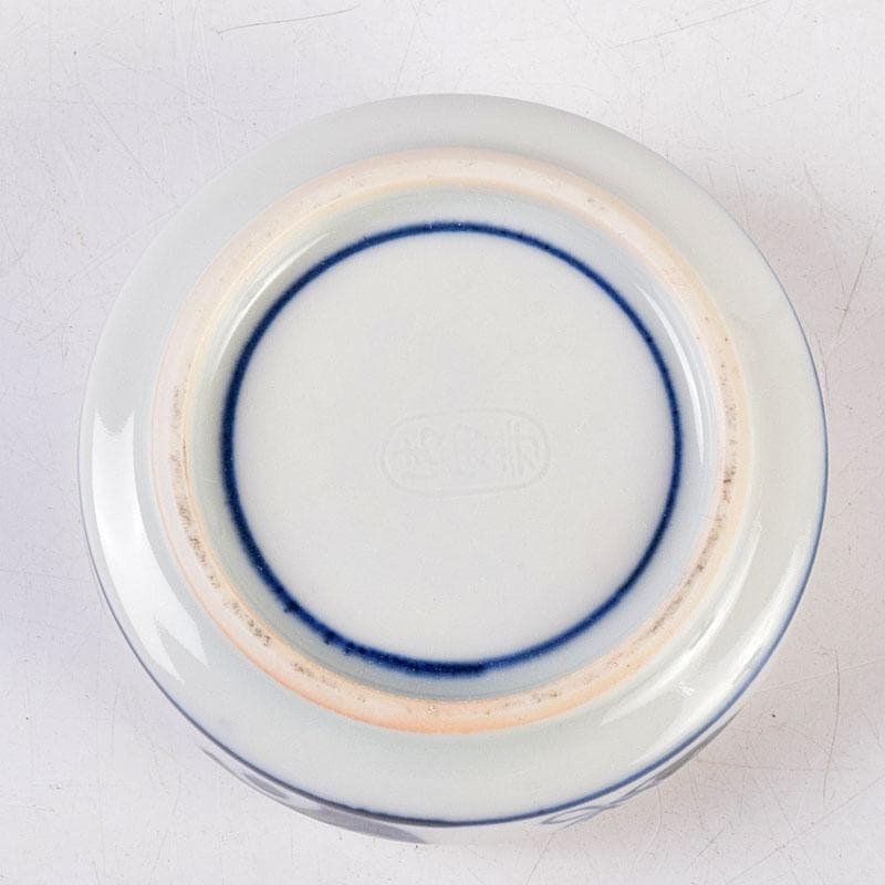 茶道具　清閑寺窯造　染付　人間万事　香合　共箱　V　8369