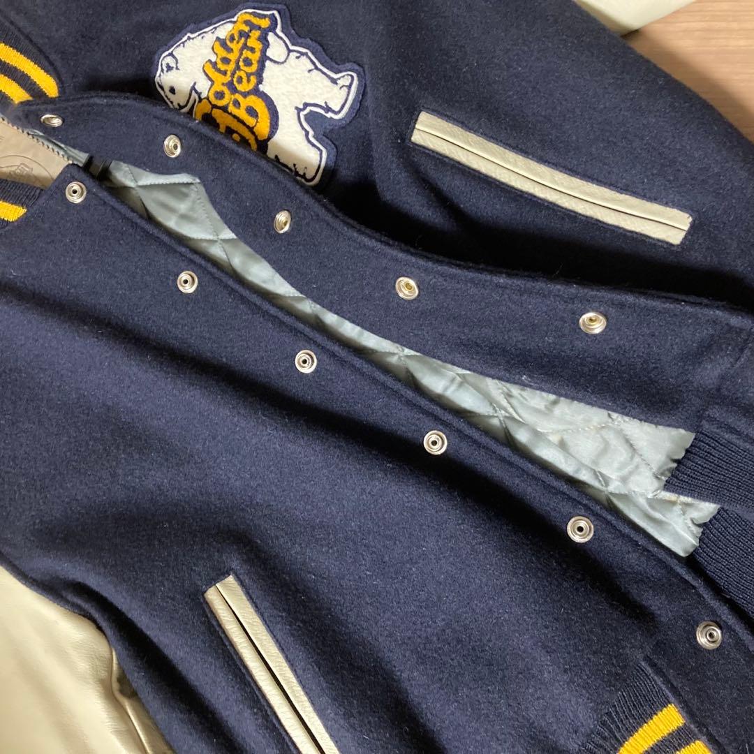 Golden Bear スタジャン ネイビー/クリーム　メンズ　古着