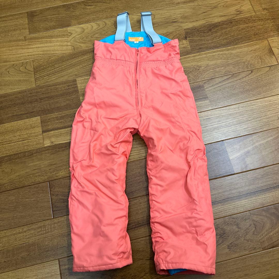 子供用スキーウェアセット　黒とピンク120 cm パープルグローブ15cm