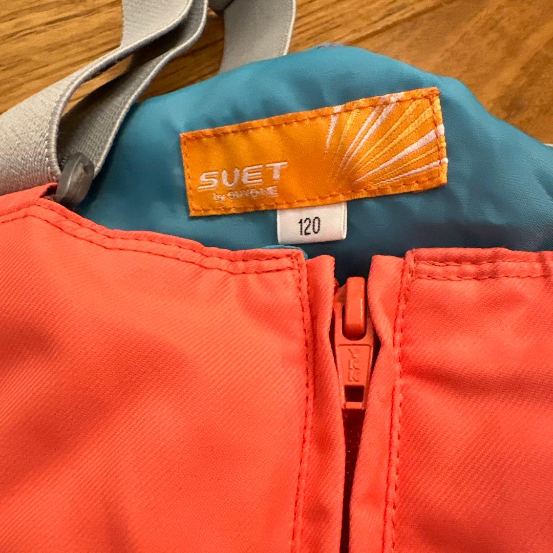 子供用スキーウェアセット　黒とピンク120 cm パープルグローブ15cm