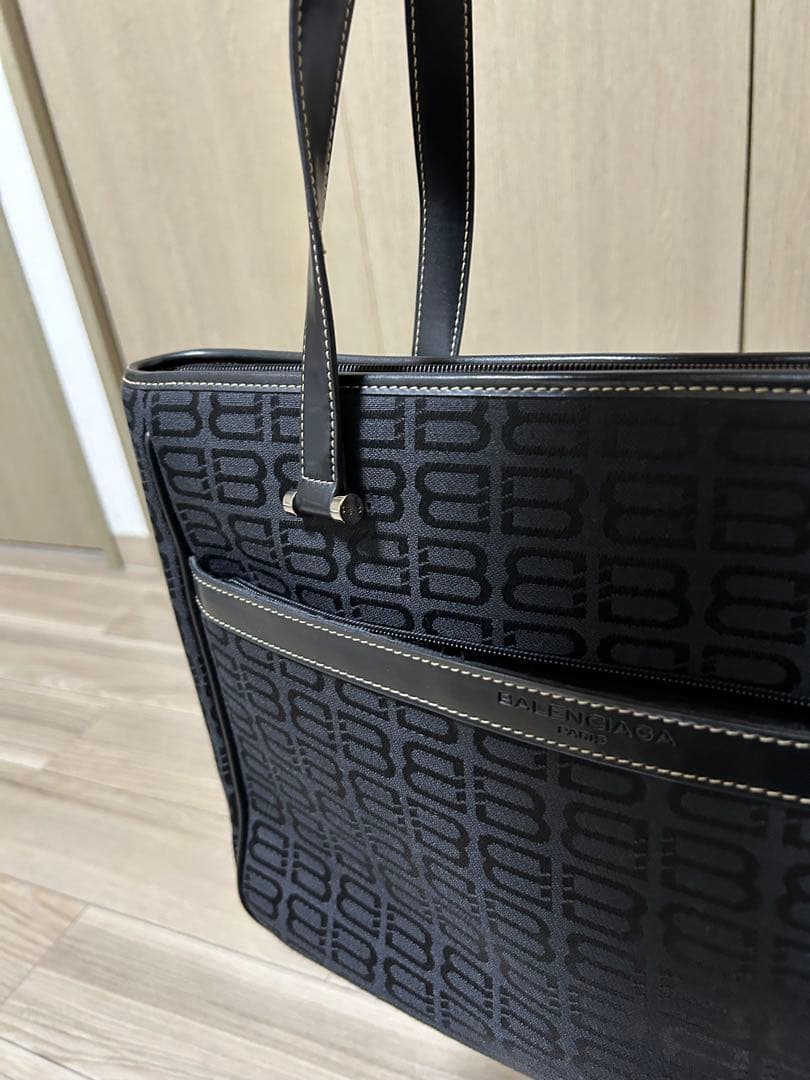 BALENCIAGA バレンシアガ トートバッグ bb柄 総柄 ブラック A4