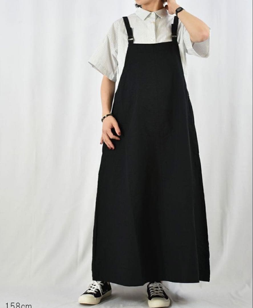 Sarahwear コットンリネンダンプサロペットジャンパースカート