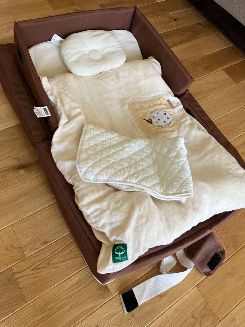 ファルスカ コンパクトベッドオーガニック一式 ベビーベッド布団