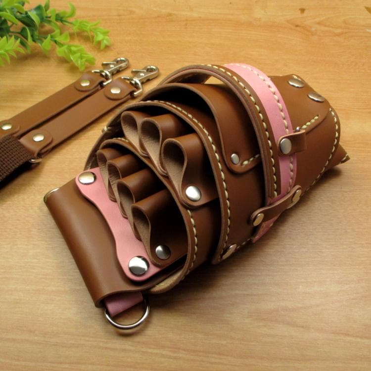 【トリマー向き】 ７丁　キャメル＆ピンク　シザーケース　TSC-10/CCB