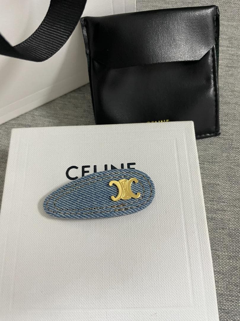 インディゴブルー/ 素敵 セリーヌ ヘアクリップ Celineトリオンフ