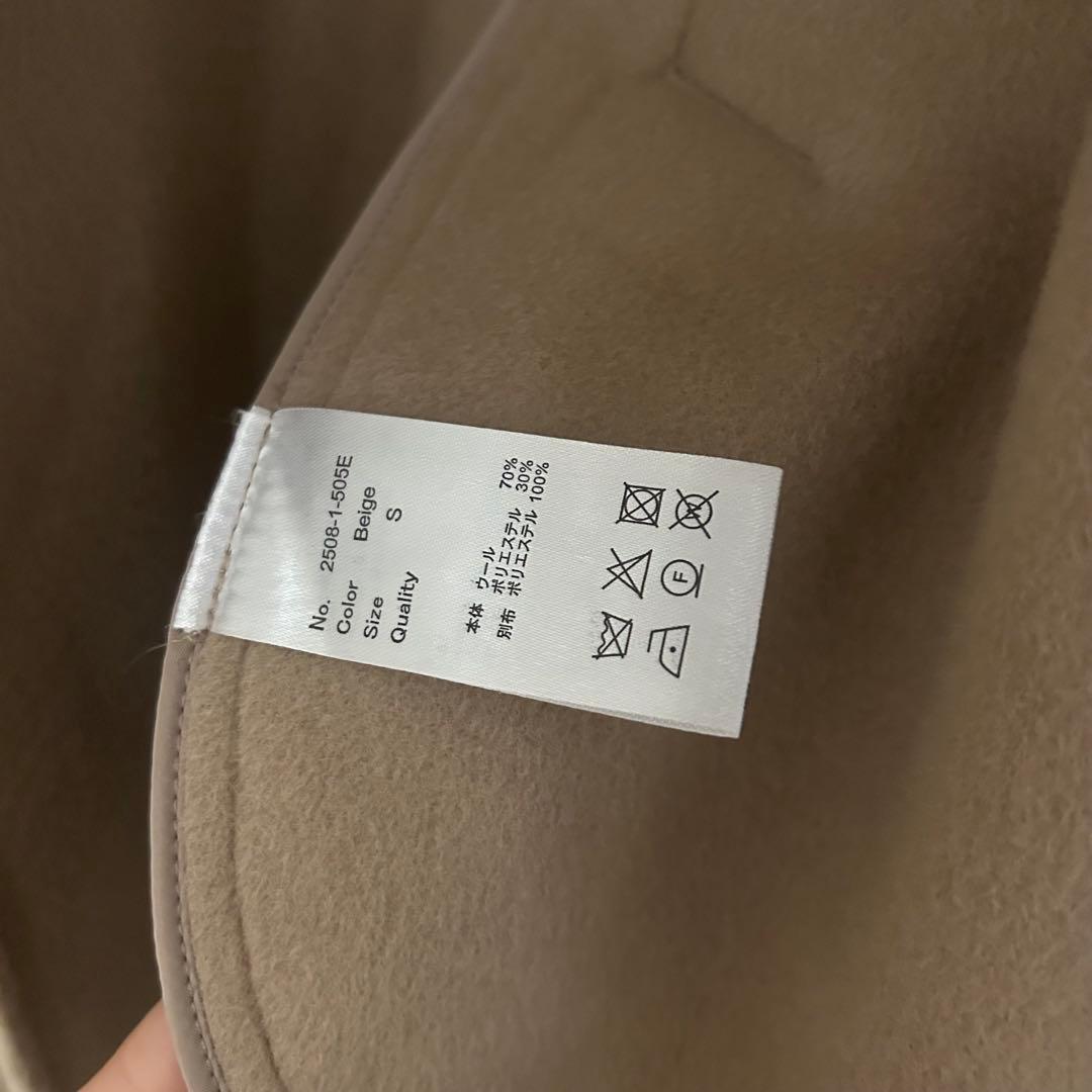 polaura ポローラ ショールカラーウールロングコート ベージュ S