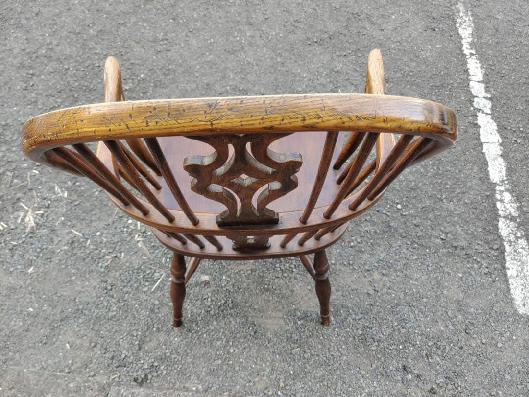 イギリス製 アンティーク椅子 ヴィクトリアン エルム ウインザー 肘掛椅子