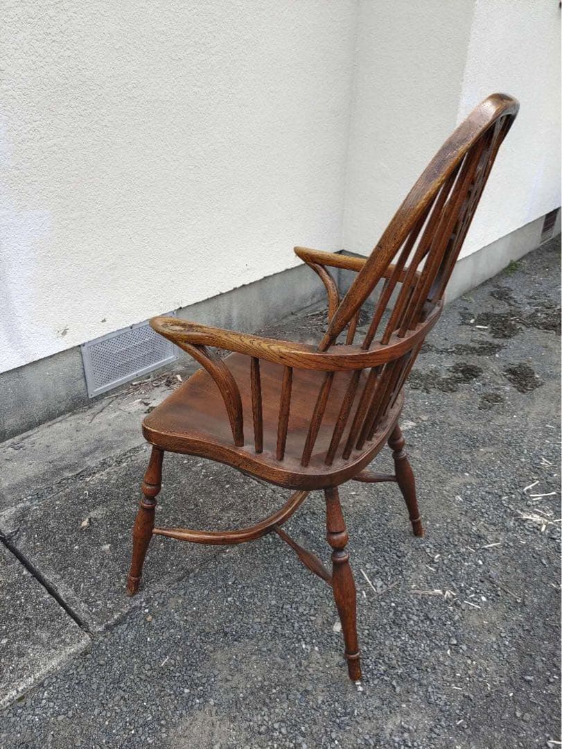イギリス製 アンティーク椅子 ヴィクトリアン エルム ウインザー 肘掛椅子