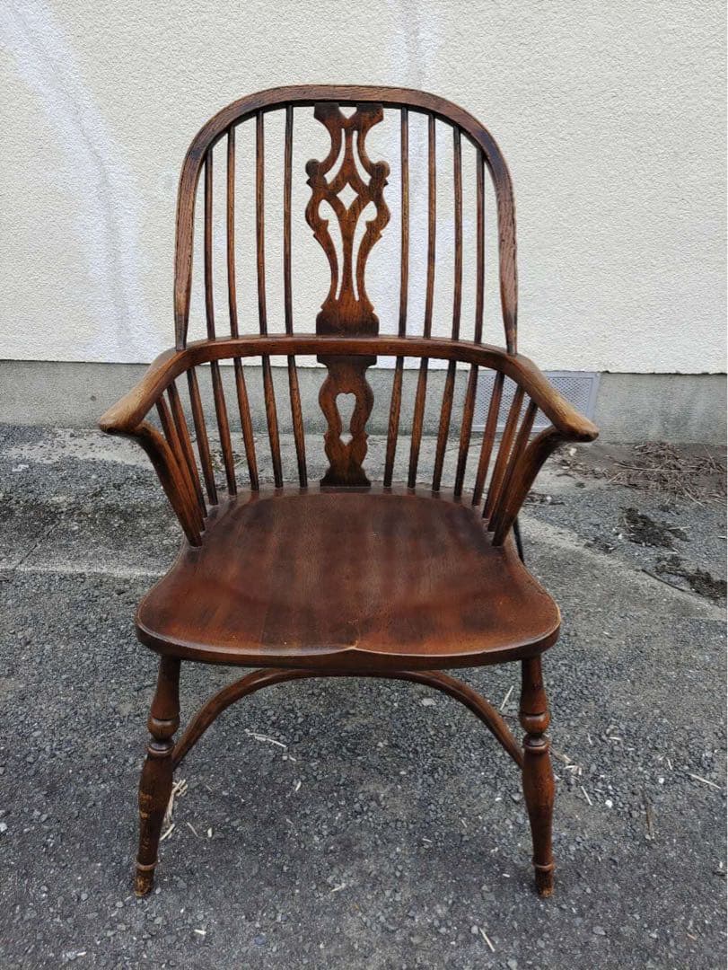 イギリス製 アンティーク椅子 ヴィクトリアン エルム ウインザー 肘掛椅子