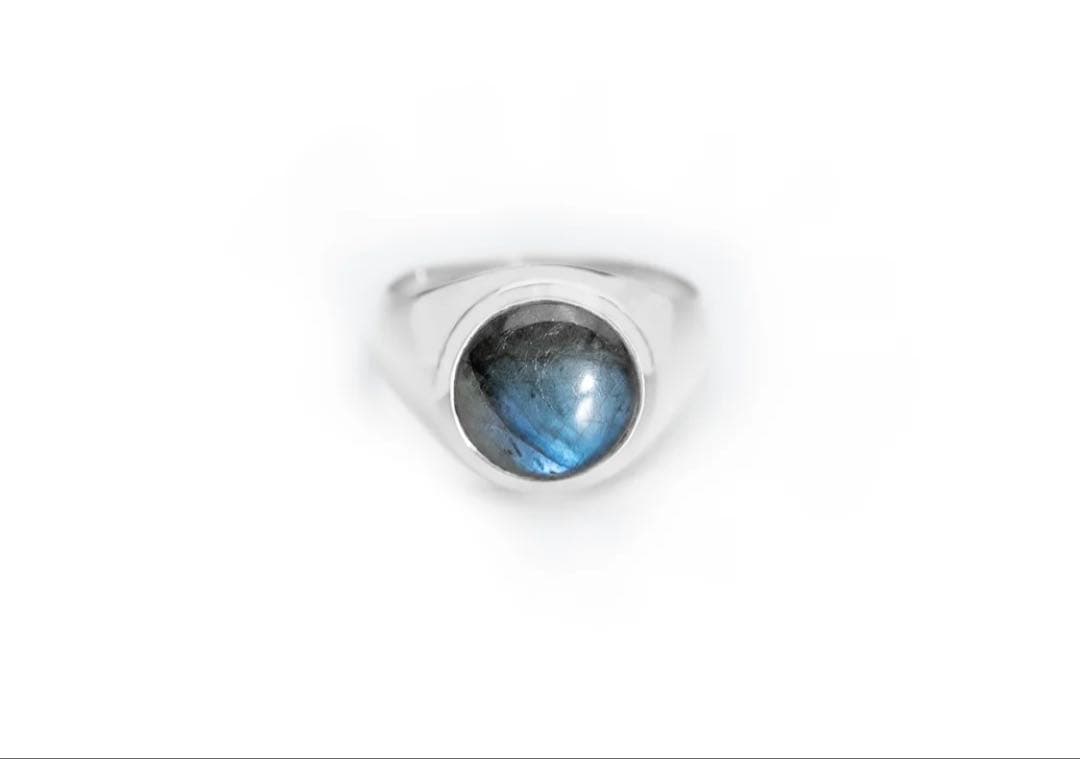 試着のみ★HASH. 16号　ラブラドライト　ラウンドリング　シルバー