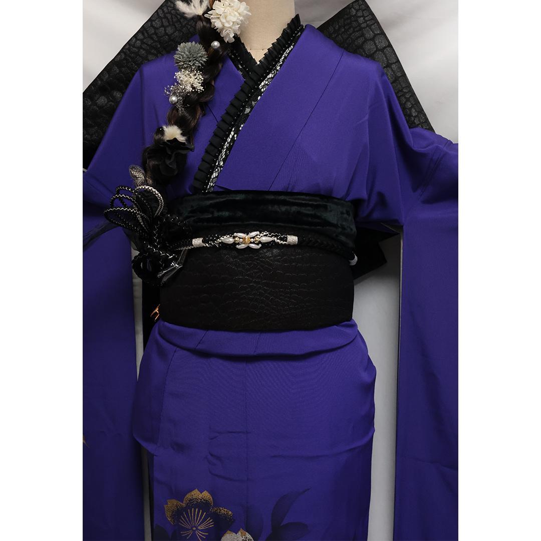 ◆ 振袖5点セット ◆丈159cm紫帯新品フルセットギャル系成人式07Ak