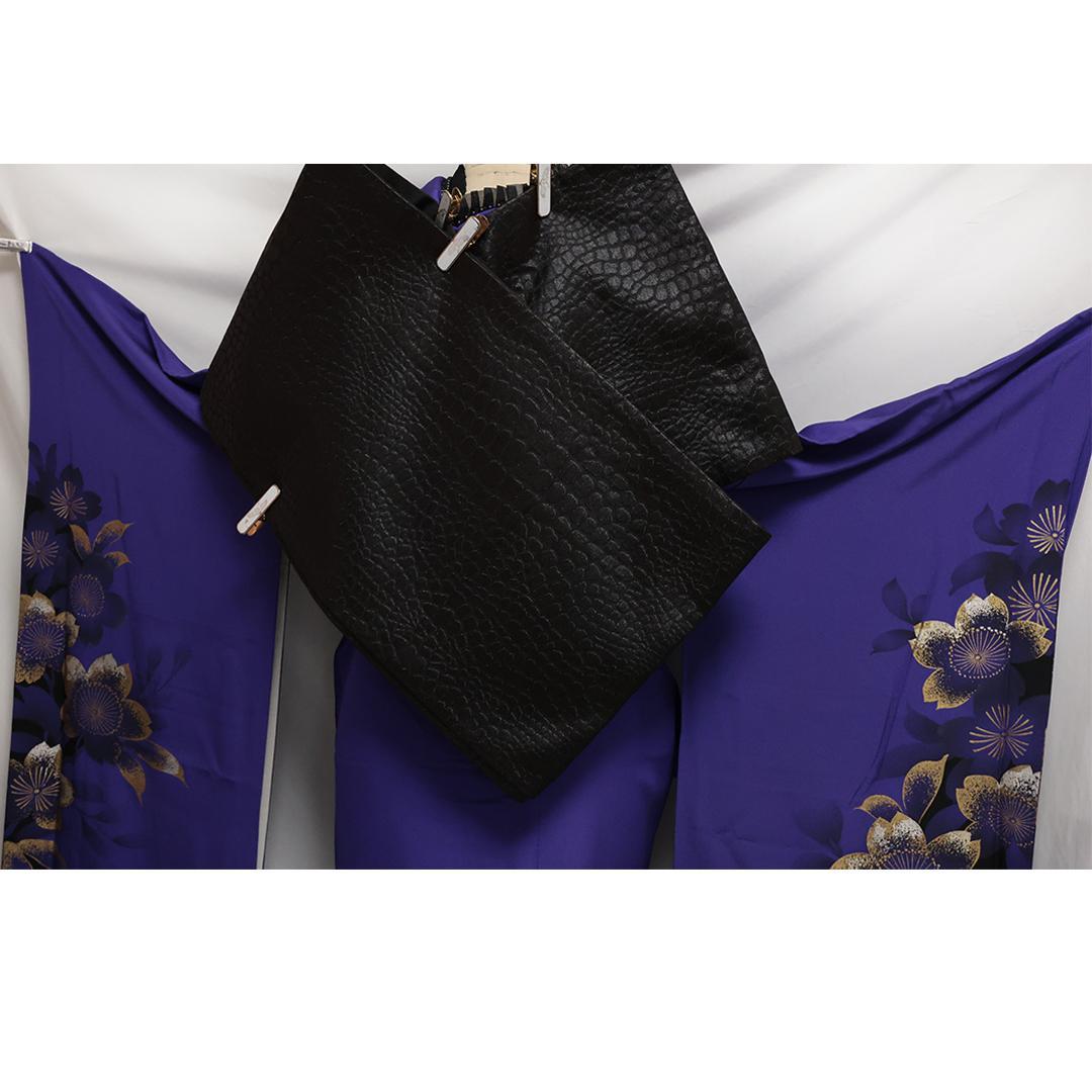 ◆ 振袖5点セット ◆丈159cm紫帯新品フルセットギャル系成人式07Ak