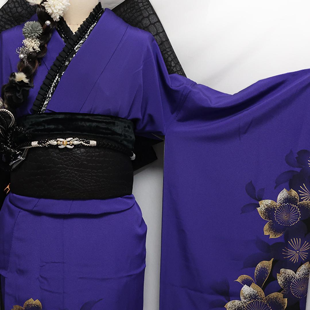 ◆ 振袖5点セット ◆丈159cm紫帯新品フルセットギャル系成人式07Ak