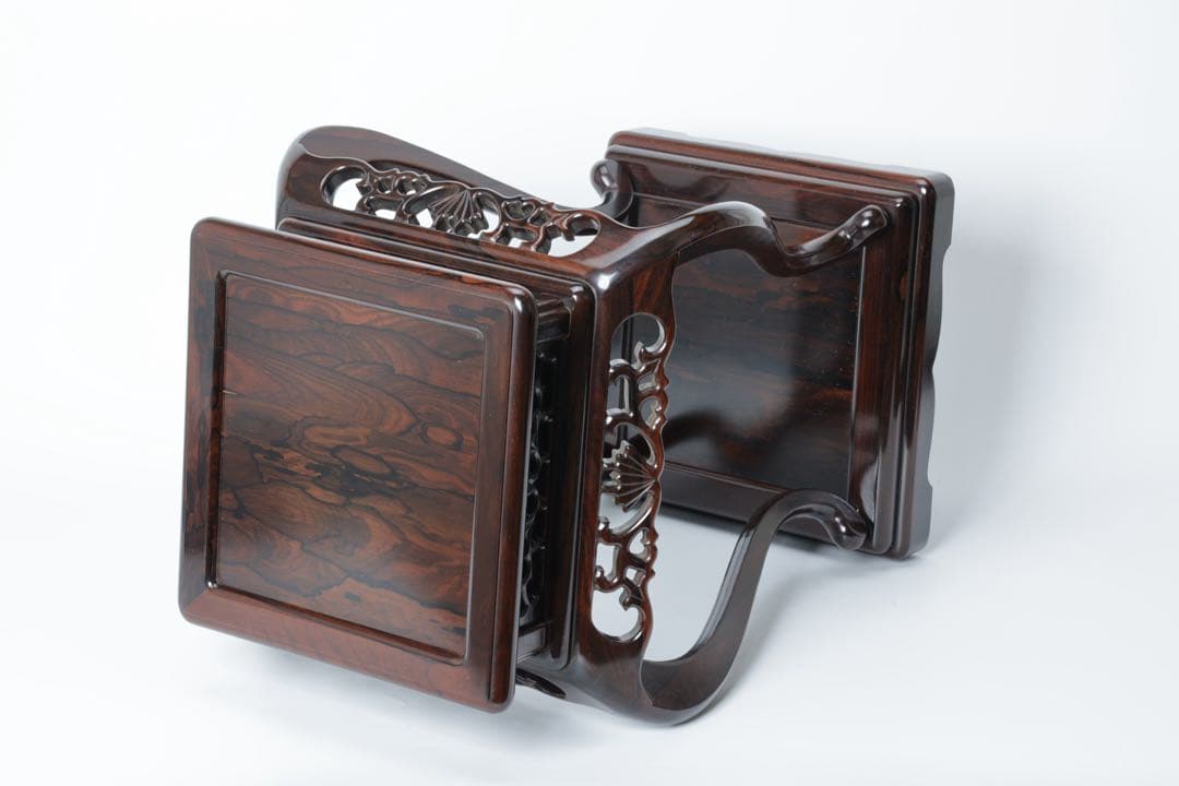 中国美術 香炉台 花台 紫壇 唐木 天然木 飾台 茶道具 四方台