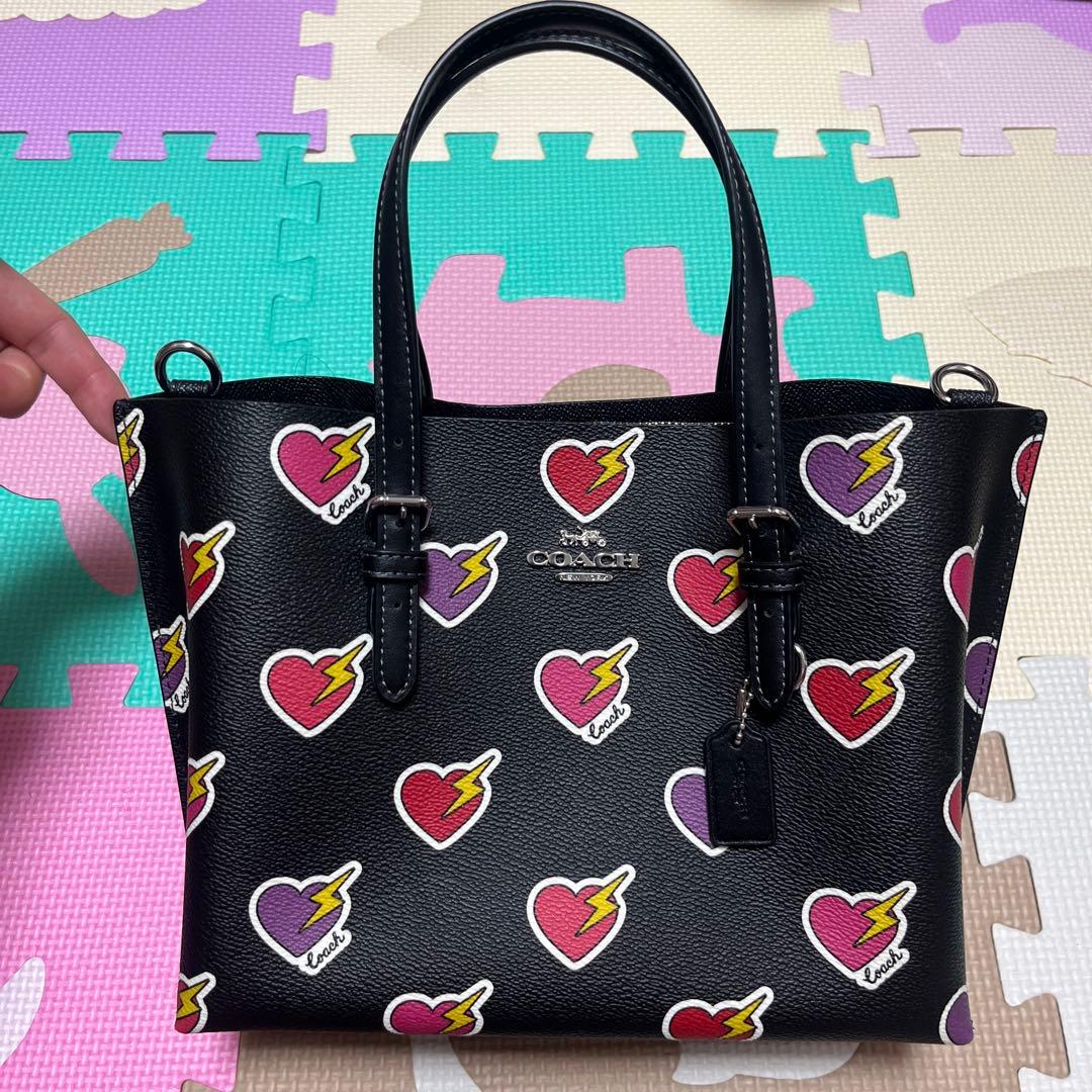 美品　コーチ　coach ハート柄　ショルダーバッグ　ミニバッグ