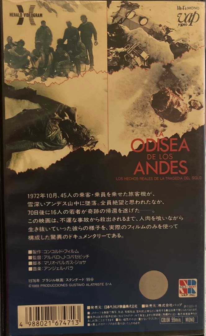 入手困難作品‼️未DVD『アンデスの聖餐』VHS