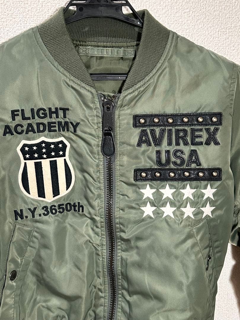AVIREX 希少AVIREX フライトジャケットMA-1 スタッズロゴS