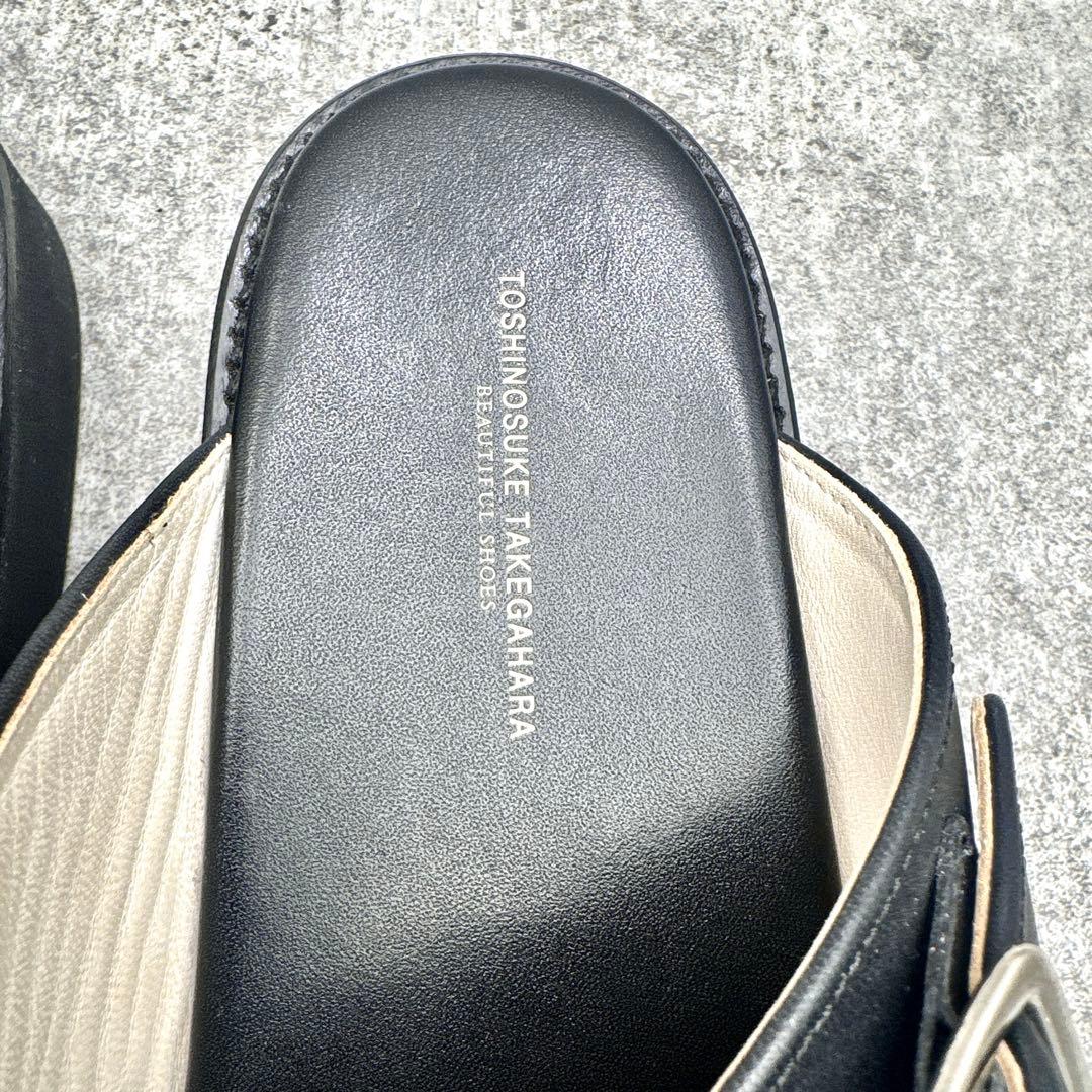 極美品　ビューティフルシューズ トシノスケタケガハラ レザーサンダル　24.5