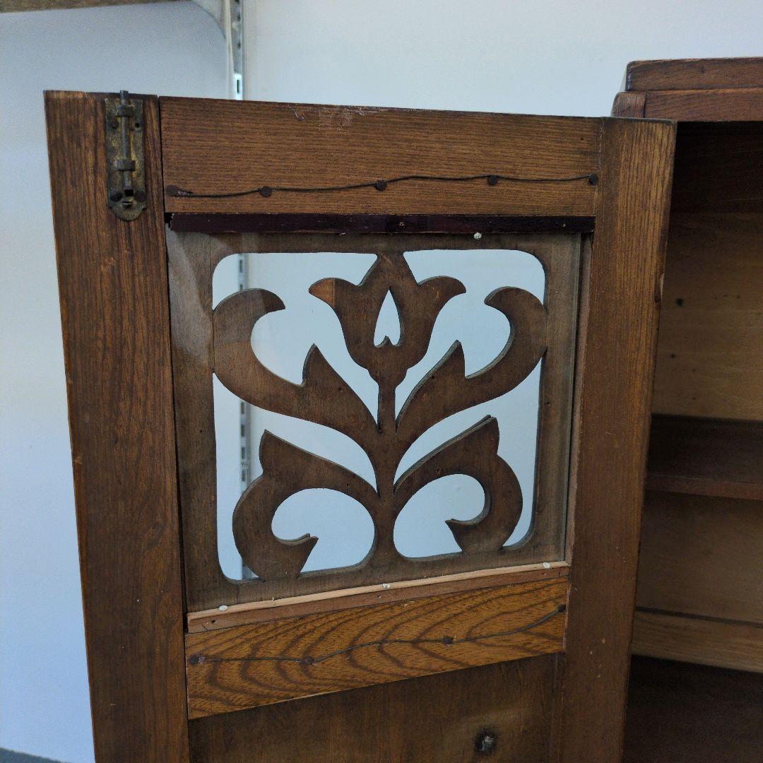 希少　アンティーク　棚　シェルフ　木製 本棚　食器棚