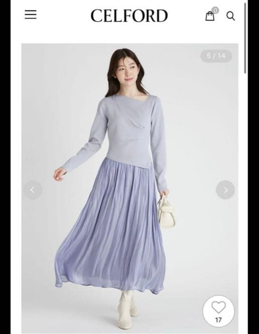 CELFORD（セルフォード） アシメネックニットドッキングワンピース　36