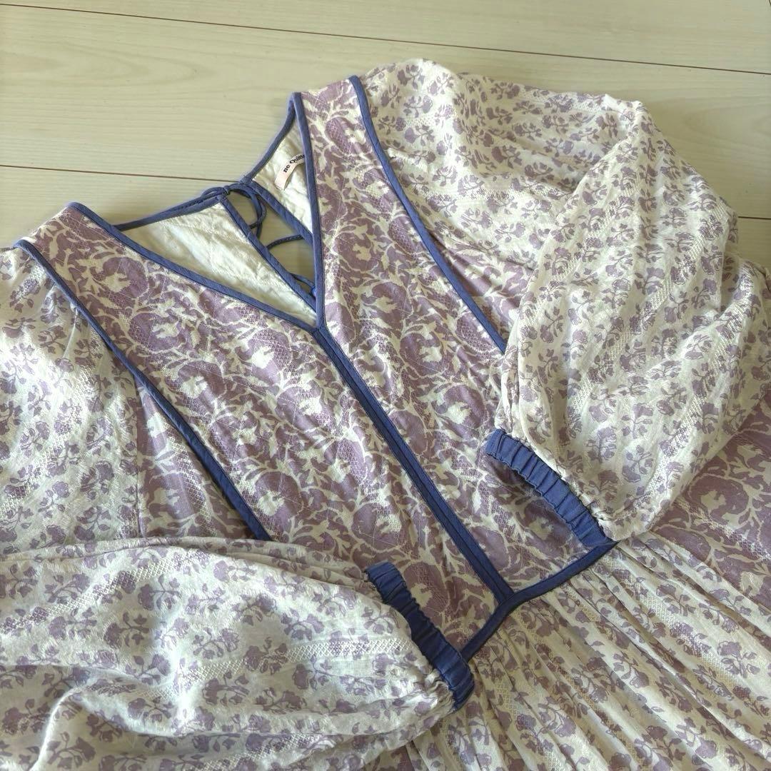 ✨ヌキテパ ne Quittez pas総柄ワンピース 長袖 人気　M