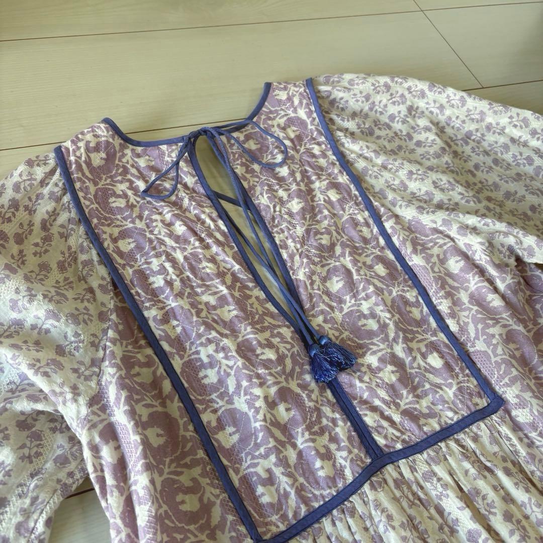 ✨ヌキテパ ne Quittez pas総柄ワンピース 長袖 人気　M