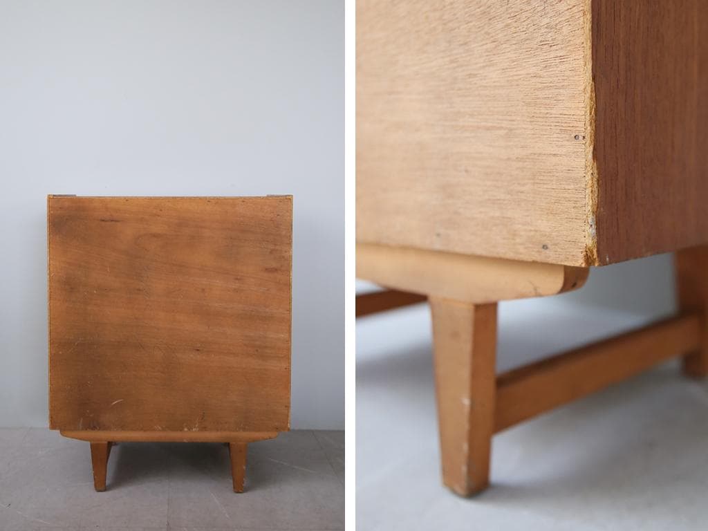 英国アンティークチークキャビネット/木製サイドボード/キッチン収納(91-160