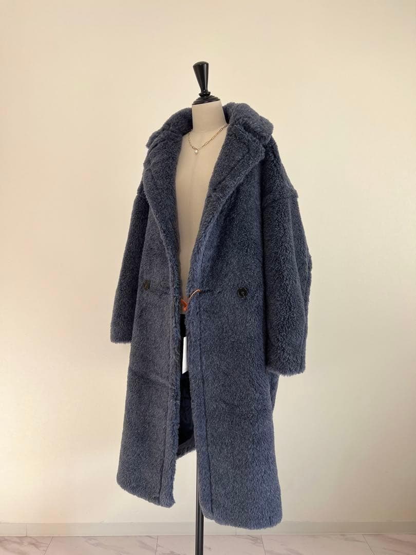 新型最新作❗️ベアロングコート テディコート ネイビー