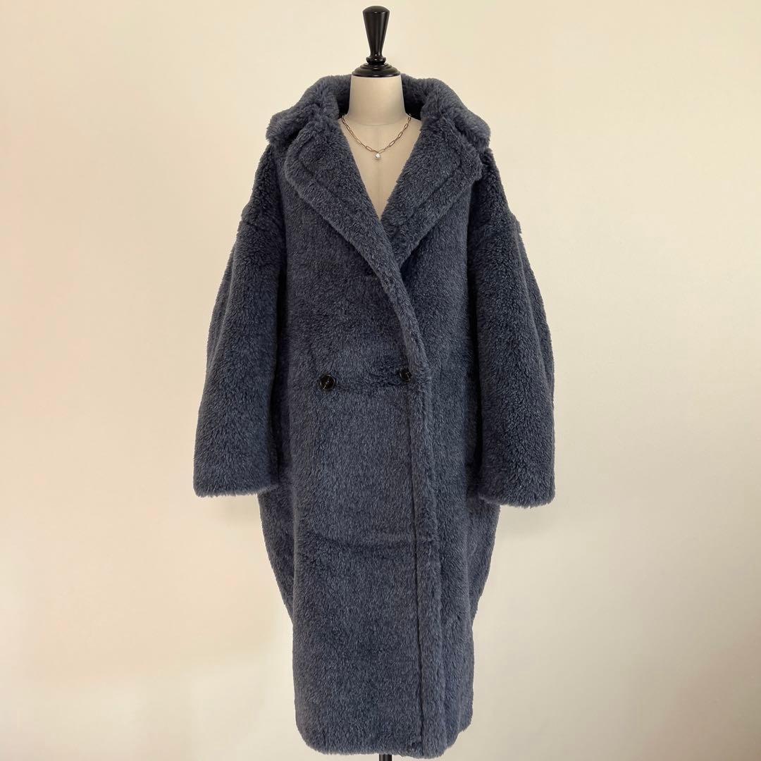 新型最新作❗️ベアロングコート テディコート ネイビー