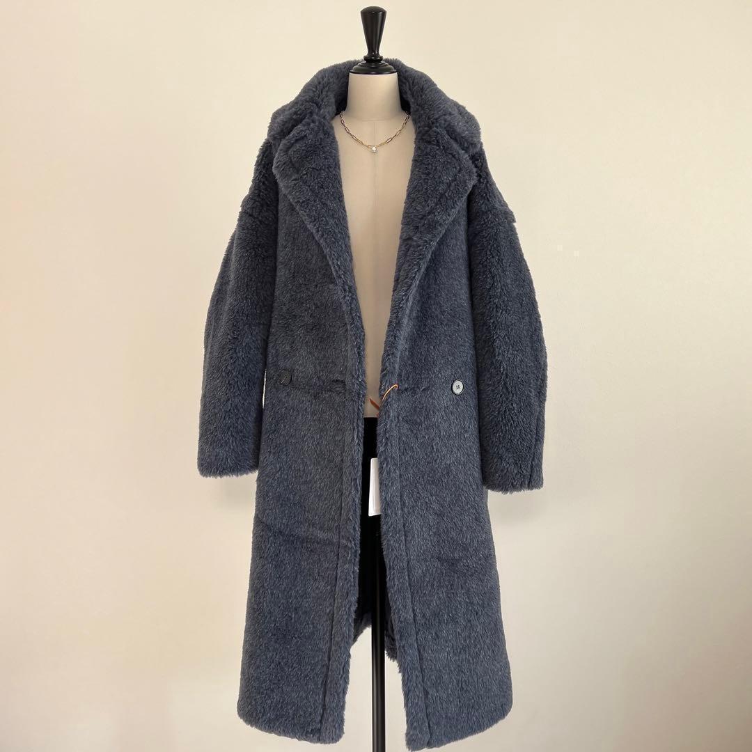 新型最新作❗️ベアロングコート テディコート ネイビー