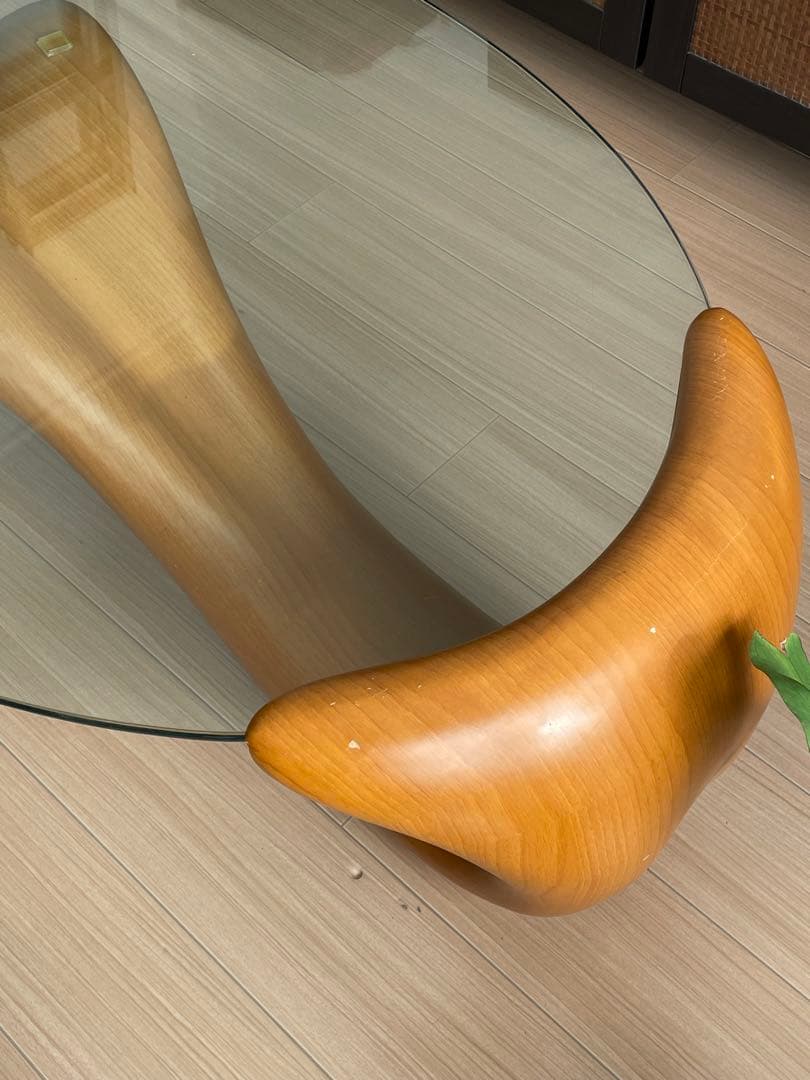 ミッドセンチュリースタイル ガラスローテーブル