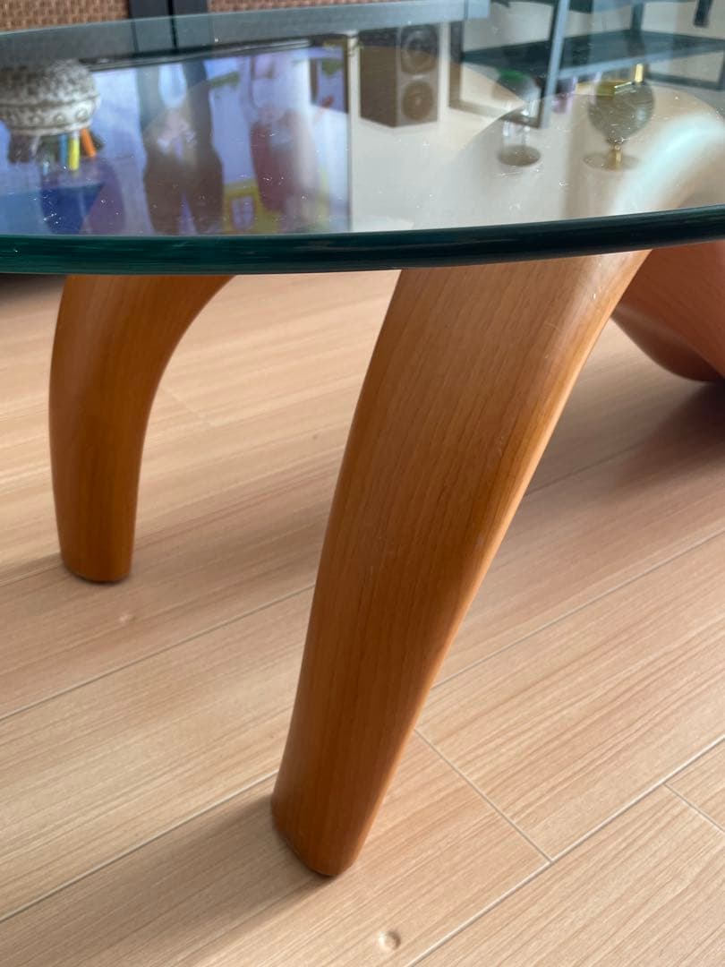 ミッドセンチュリースタイル ガラスローテーブル