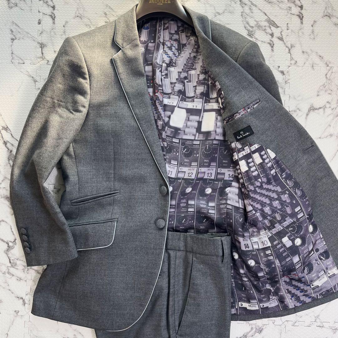 ポールスミス　スーツ　セットアップ　総柄　センターベント　総裏　ミキサー柄