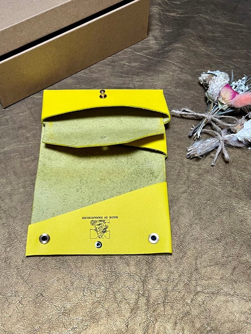 【ななのすけくんの財布】イエローバージョン　姫路レザー　隕石パウダー使用　龍神