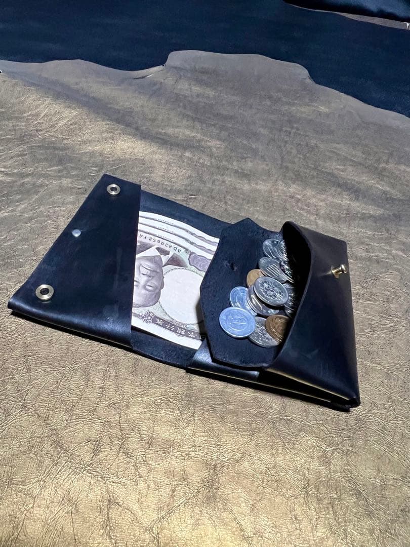 【ななのすけくんの財布】イエローバージョン　姫路レザー　隕石パウダー使用　龍神