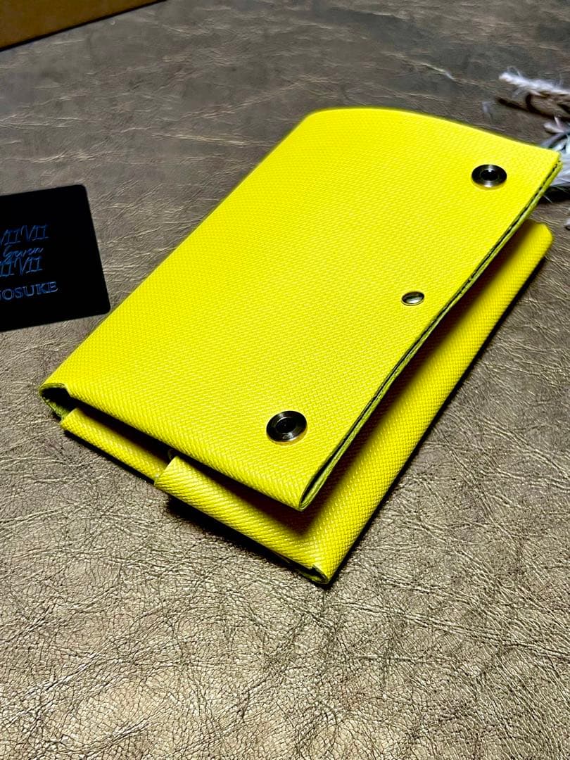 【ななのすけくんの財布】イエローバージョン　姫路レザー　隕石パウダー使用　龍神