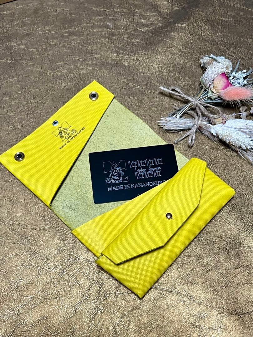 【ななのすけくんの財布】イエローバージョン　姫路レザー　隕石パウダー使用　龍神