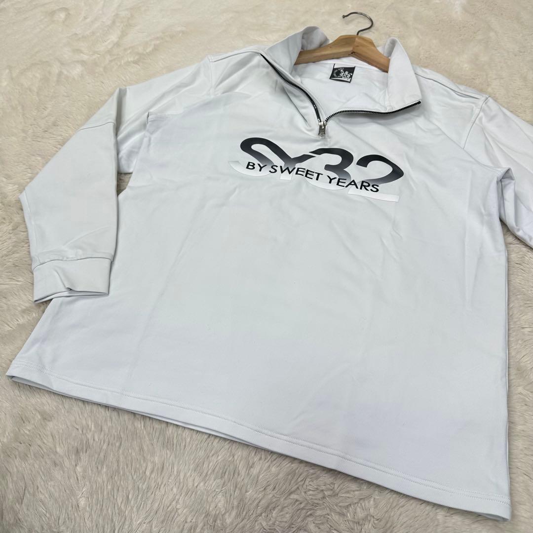 ✨美品✨SY32ゴルフ ハーフジップシャツ L ビッグロゴ 伸縮性 モックネック