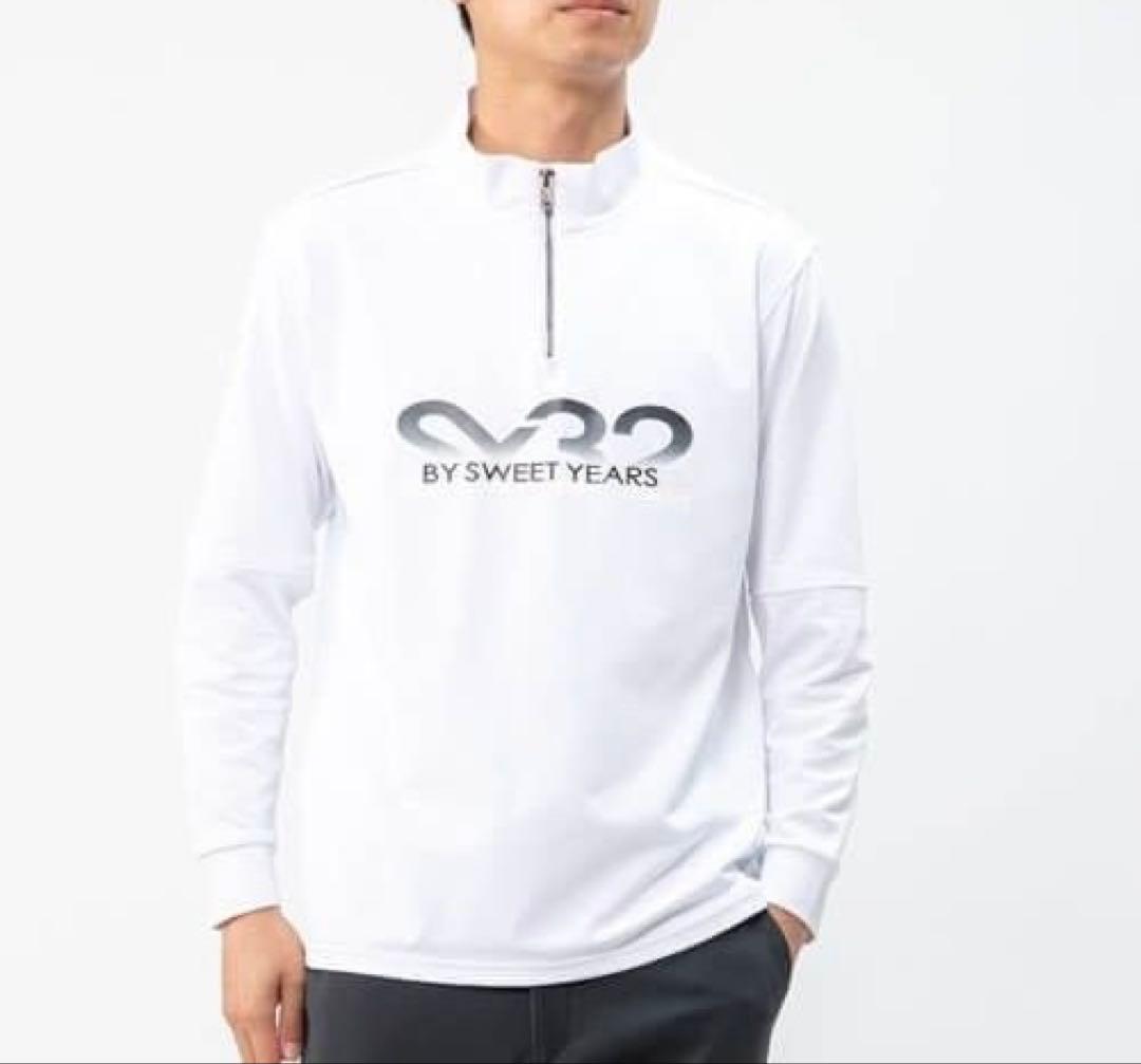 ✨美品✨SY32ゴルフ ハーフジップシャツ L ビッグロゴ 伸縮性 モックネック