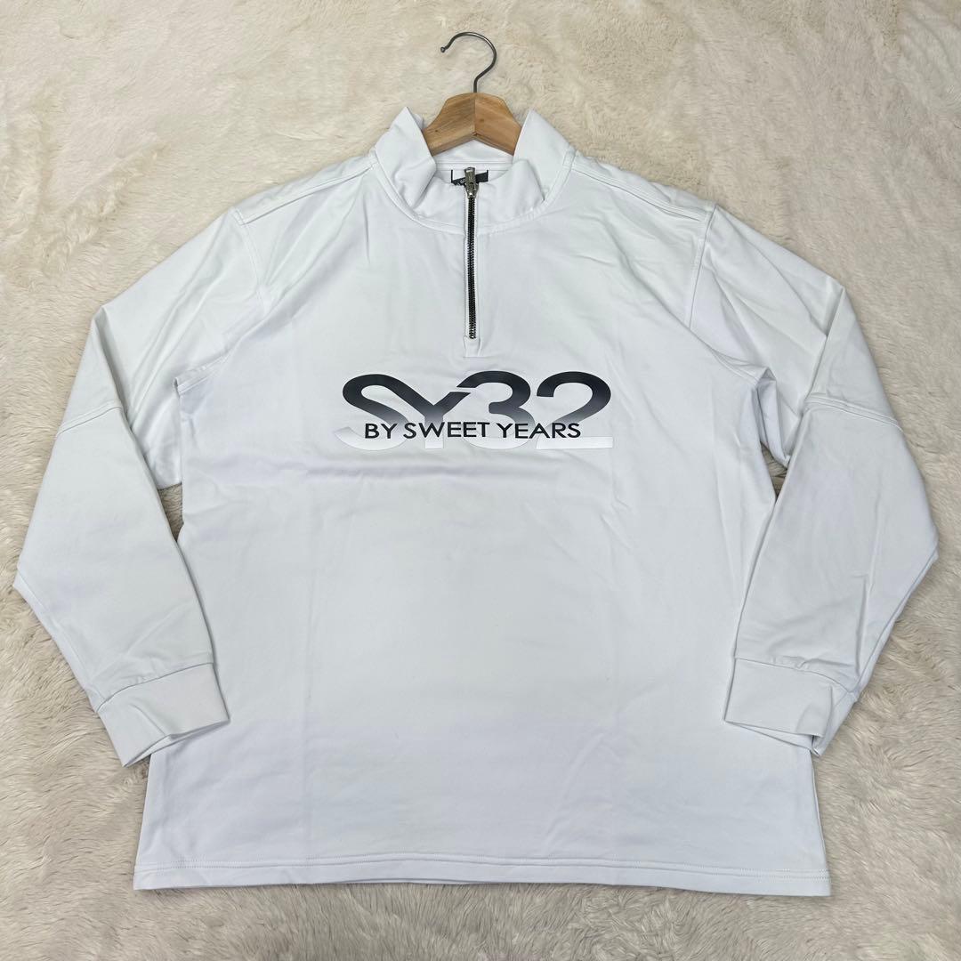 ✨美品✨SY32ゴルフ ハーフジップシャツ L ビッグロゴ 伸縮性 モックネック