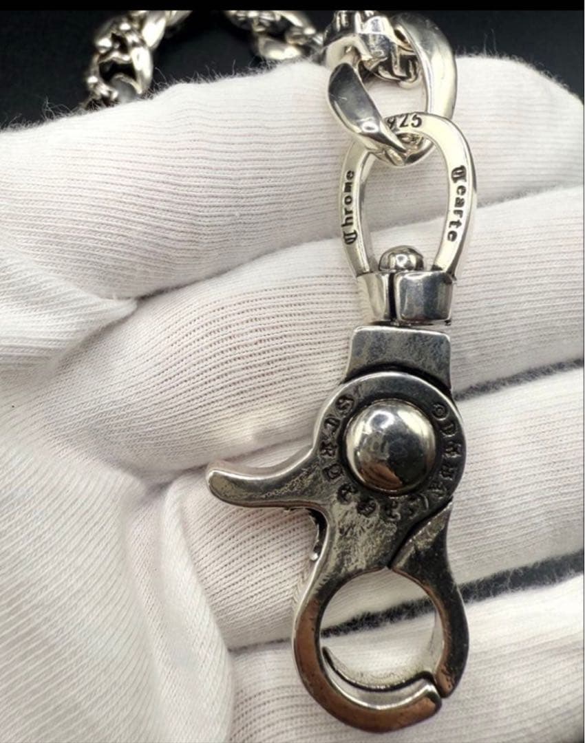 silver925刻印あり　クロスウォレットチェーンタイニーチェーン