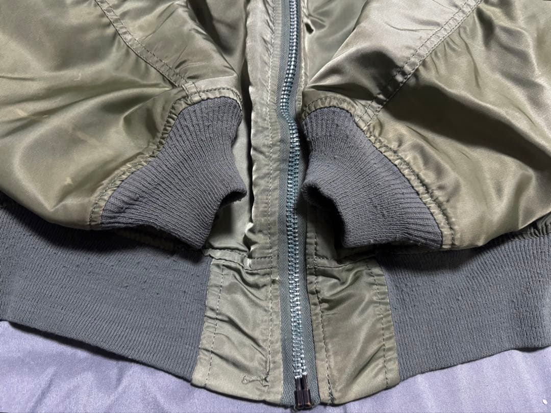 ALPHA 旧タグ 80s USA製 MA-1 ボンバージャケット XL セージ