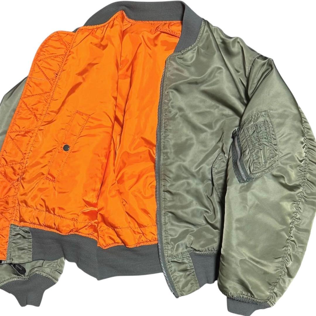 ALPHA 旧タグ 80s USA製 MA-1 ボンバージャケット XL セージ