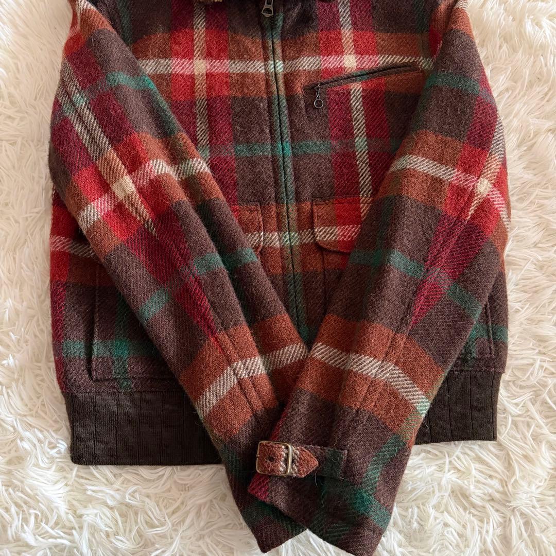 【極美品】【希少】ラルフローレン　ブルゾン　ファー　アルパカ　チェック柄　S