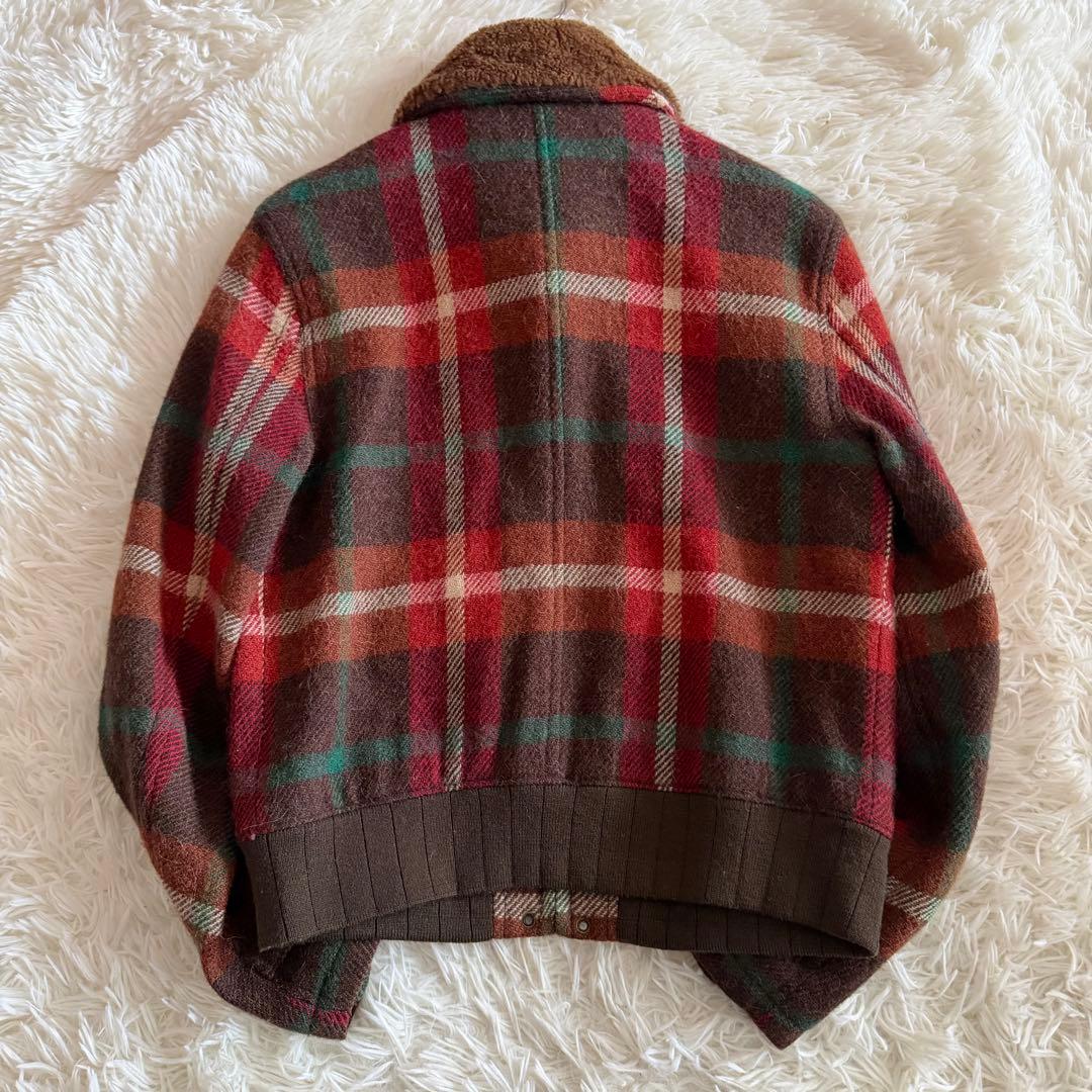 【極美品】【希少】ラルフローレン　ブルゾン　ファー　アルパカ　チェック柄　S