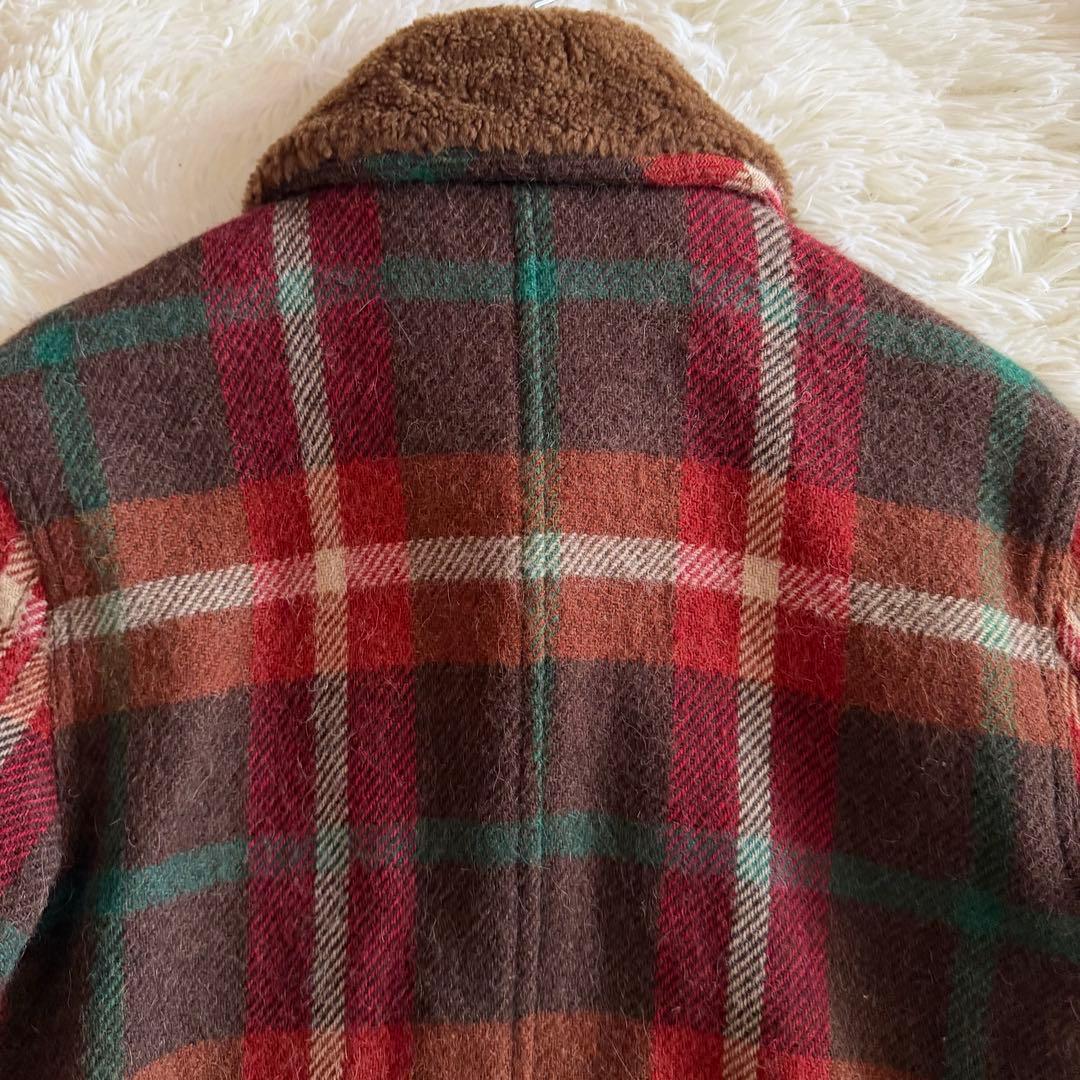 【極美品】【希少】ラルフローレン　ブルゾン　ファー　アルパカ　チェック柄　S