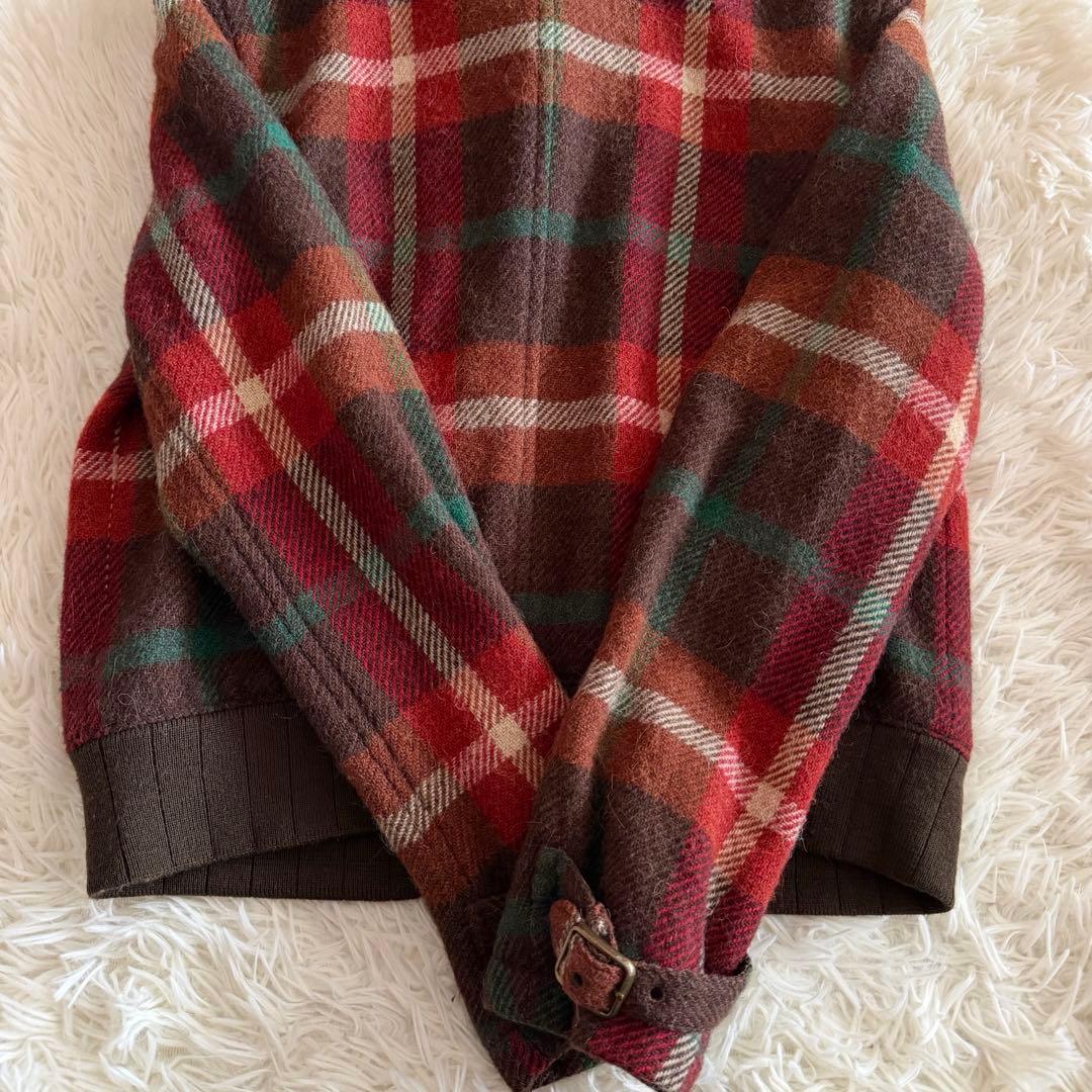 【極美品】【希少】ラルフローレン　ブルゾン　ファー　アルパカ　チェック柄　S